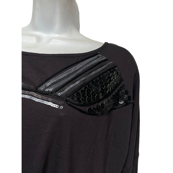 blacky dress berlin long sleeve sequins neckline detail ruched Women’s Size M - Picture 6 of 9